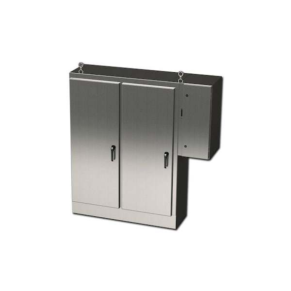 3 Point Latch with Padlock Handle Electrical Enclosures, 72 in H, 18 in D, 53-3/4 in W